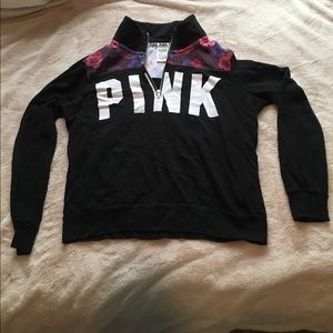 Victoria’s Secret PINK Floral Half Zip sweatshirt
